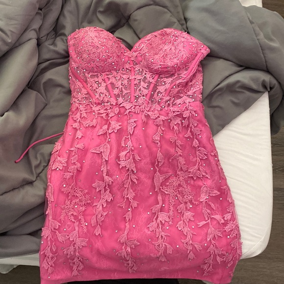 Dresses | Pink Corset Homecoming Dress | Poshmark
